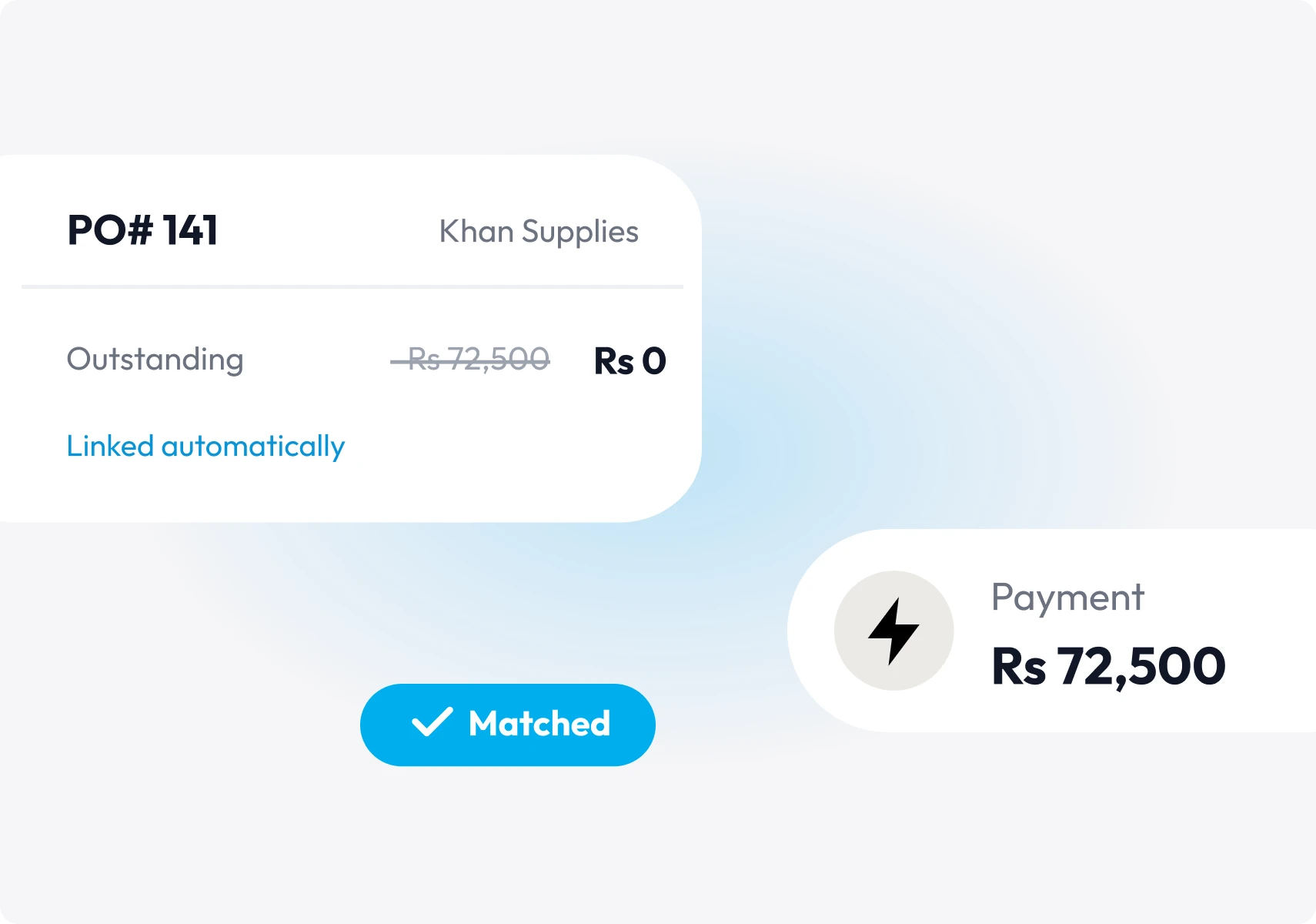 Payments match automatically.