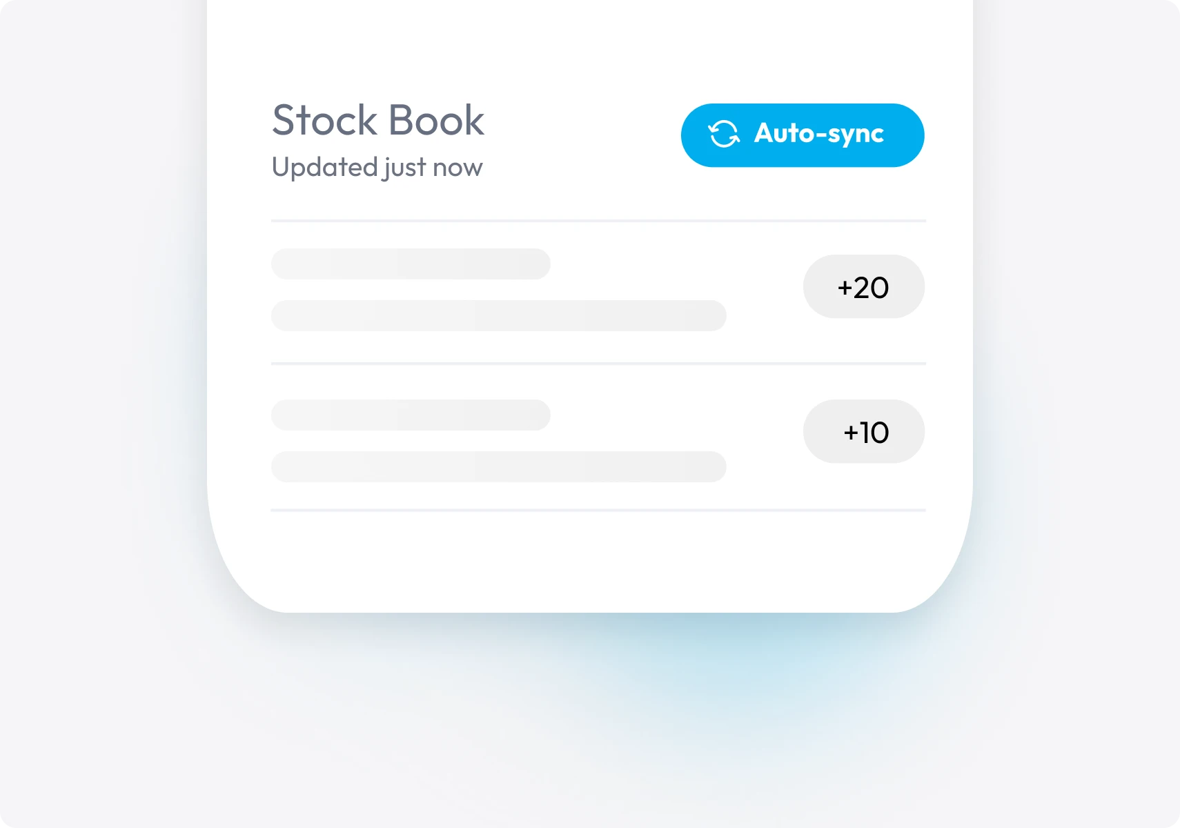 Stock updates automatically.